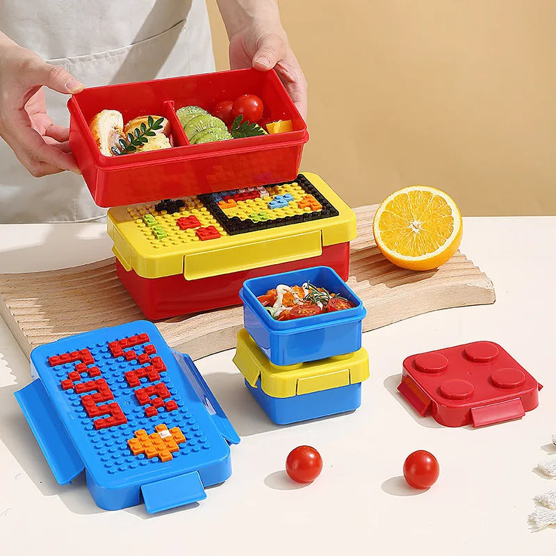 Bento Blocks Lunch Box ensemble bleu et ensemble jaune