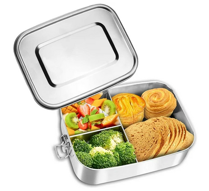 Bento Boîte à lunch en acier inoxydable repas frais trois compartiments
