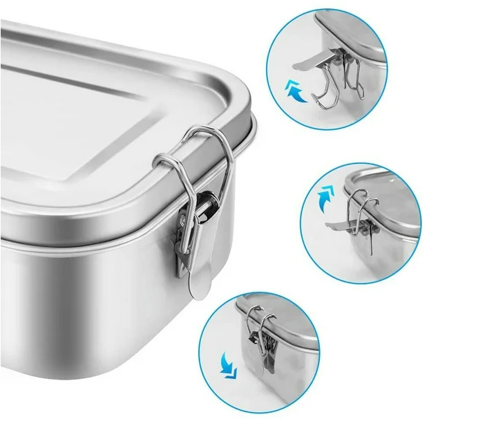 Bento Boîte à lunch en acier inoxydable système attache du dessus