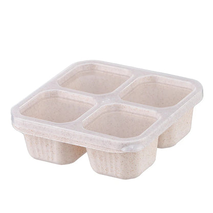 Boîte à goûter compartimentée EcoPaille beige