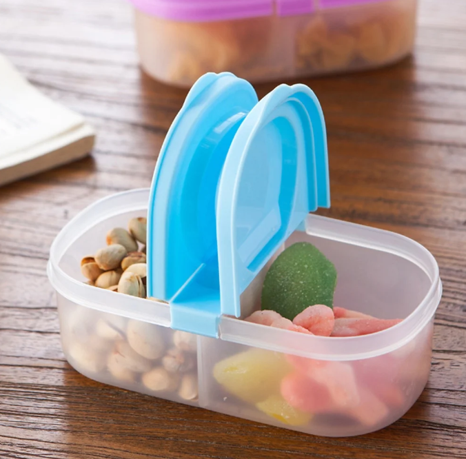 Boite a gouter 2 compartiments FreshBox variante bleu collation