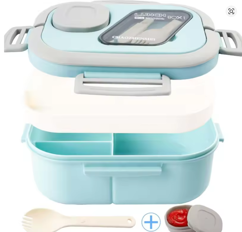 Boite a repas eco-compartimentee bleu
