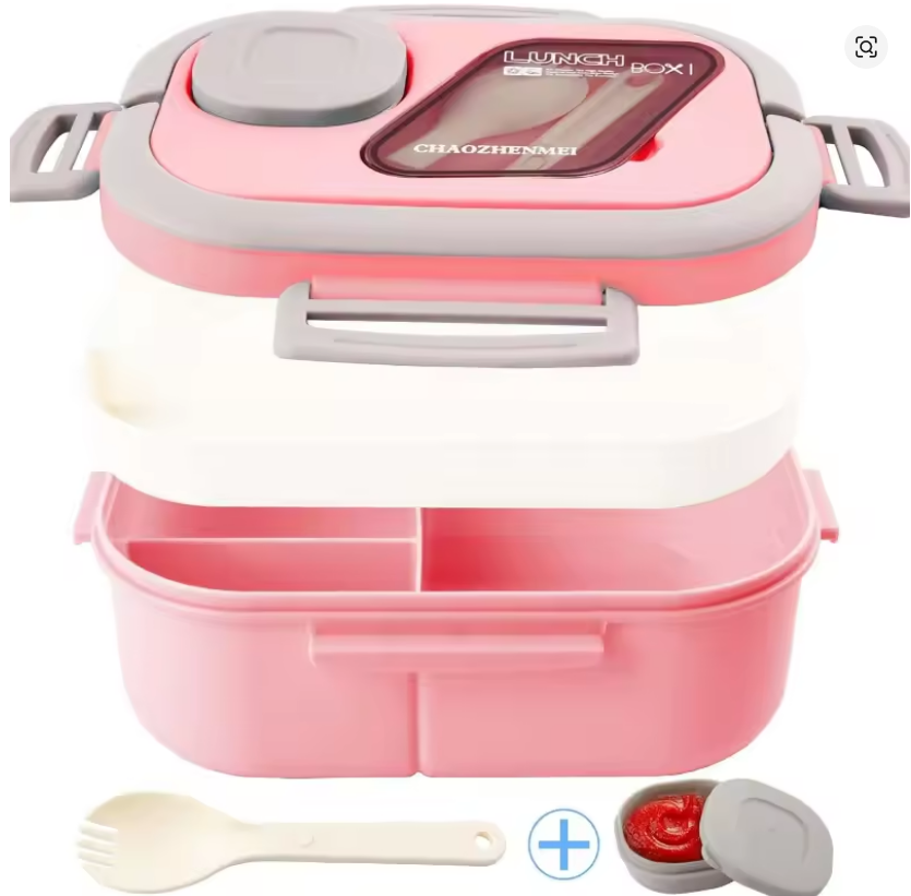 Boite a repas eco-compartimentee rose
