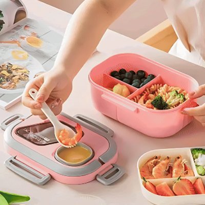 Boite_a_repas_eco-compartimentee_rose repas