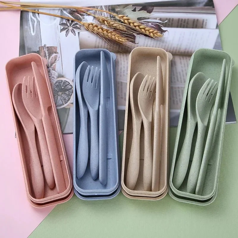 Couverts plastique en paille de ble biodegradables EcoChic variant