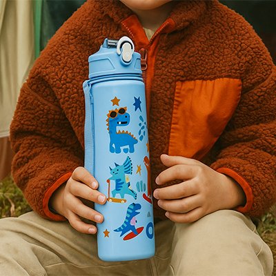 Gourde enfant sans BPA Étanche Anti-goutte dino