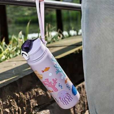 Gourde enfant sans BPA Étanche Anti-goutte meduse violet