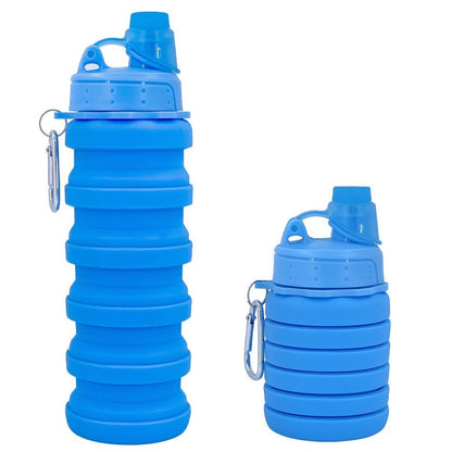 Gourde Pliable en Silicone EcoFlex bleu