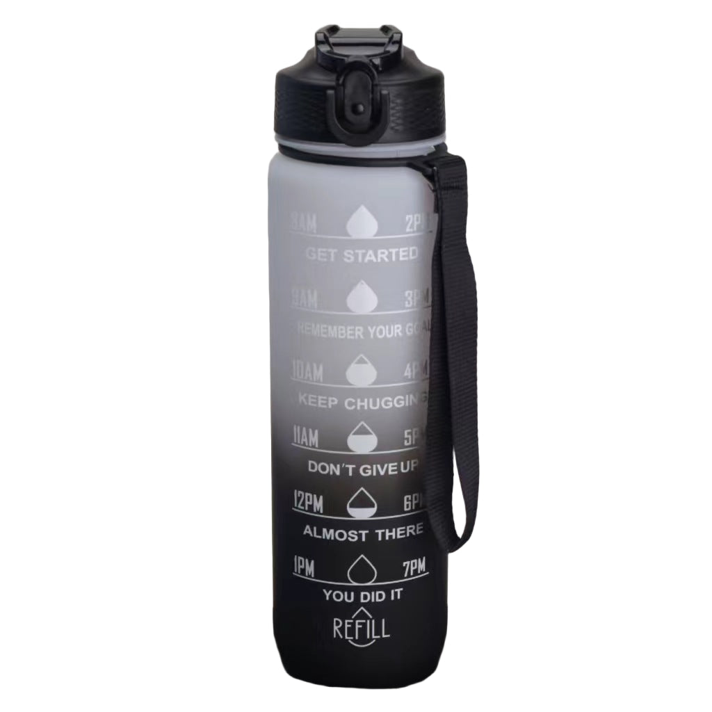 Gourde plastique Etanch Robuste noir blanc