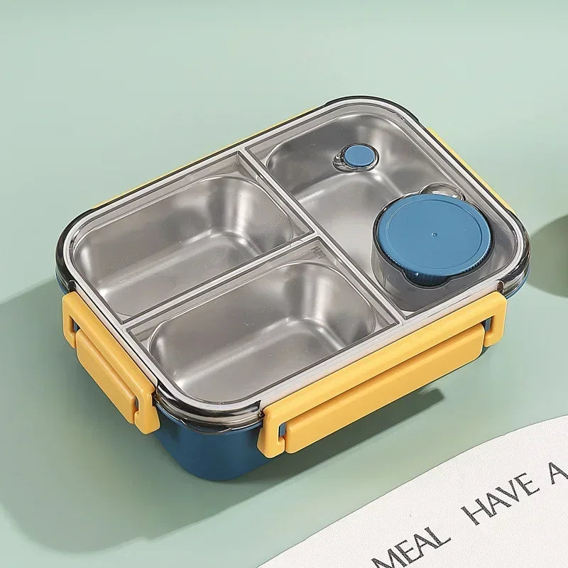 Lunch box Anti-fuite Compartimentee bleu 3 compartiments
