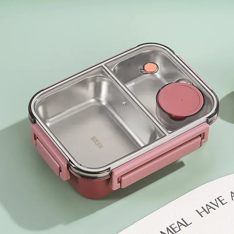 Lunch box Anti-fuite Compartimentee rose 2 compartiments