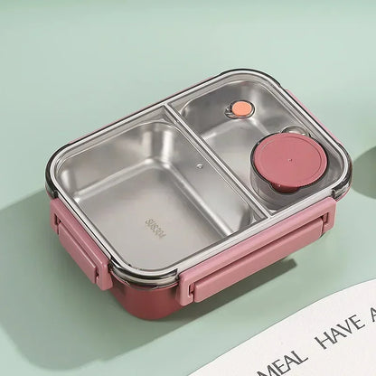 Lunch box Anti-fuite Compartimentee rose 2 compartiments