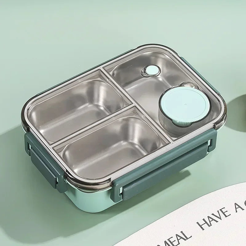 Lunch box Anti-fuite Compartimentee vert 3 compartiments