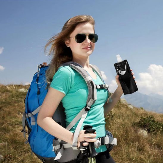 Gourde plastique pliable 480ml | Compressible - Lunch Box Boutique