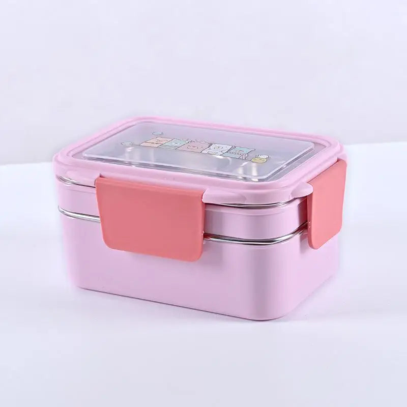 lunch box enfant Inox Multicompartiment rose