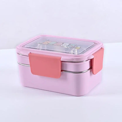 lunch box enfant Inox Multicompartiment rose