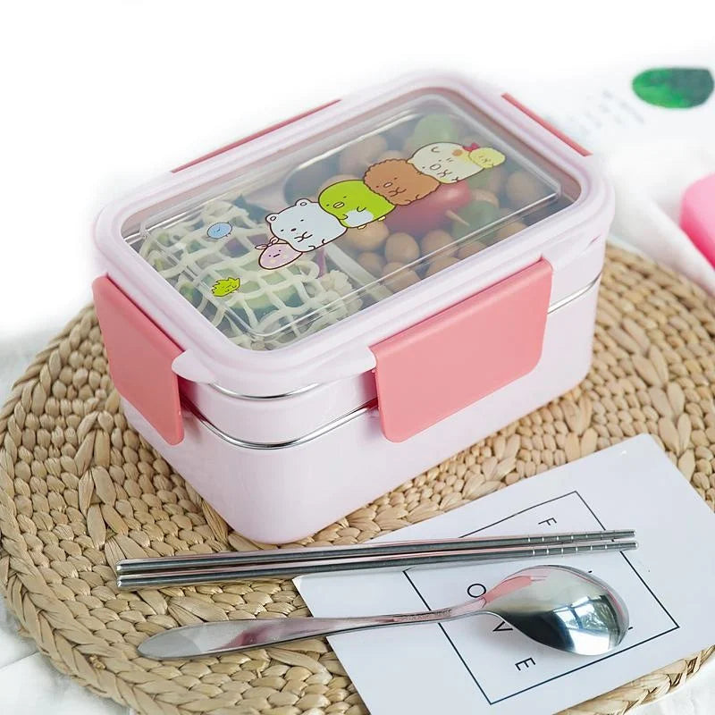 lunch box enfant Inox Multicompartiment variant rose