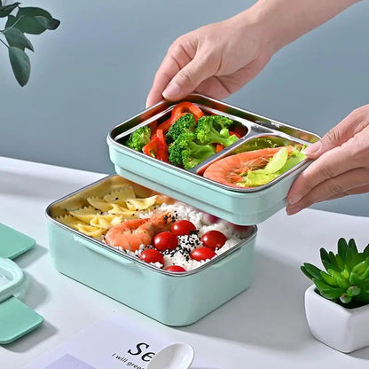 lunch box enfant Inox Multicompartiment vert repas